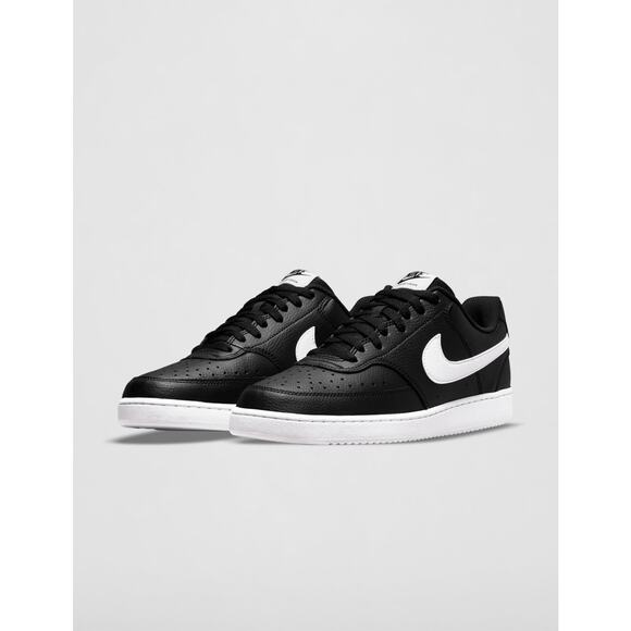 NWT Nike Men’s Court Vision Low Next Nature Sneaker Black White Size 7 - Picture 1 of 7